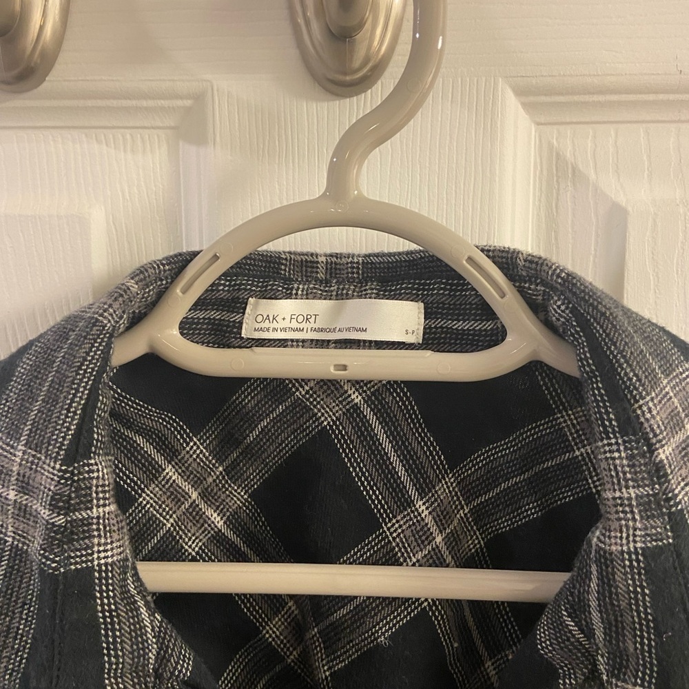 Oak+Fort oversized cropped plaid shirt - Picture 3 of 4